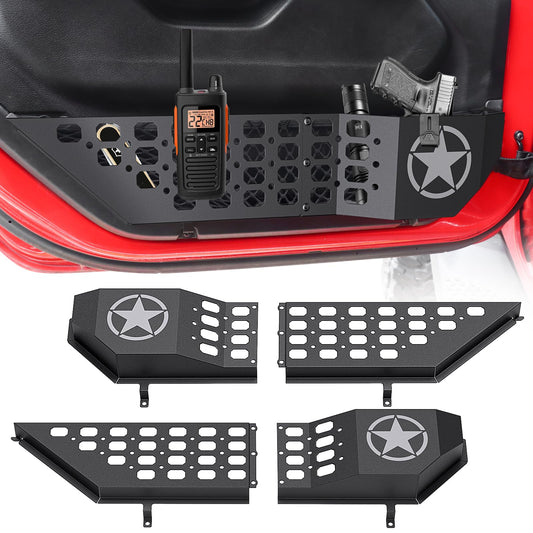Metal Front Door Storage Box with MOLLE for 2018-2026 Jeep Wrangler JL & Gladiator JT (Excludes Power Seats, 2-PCS)