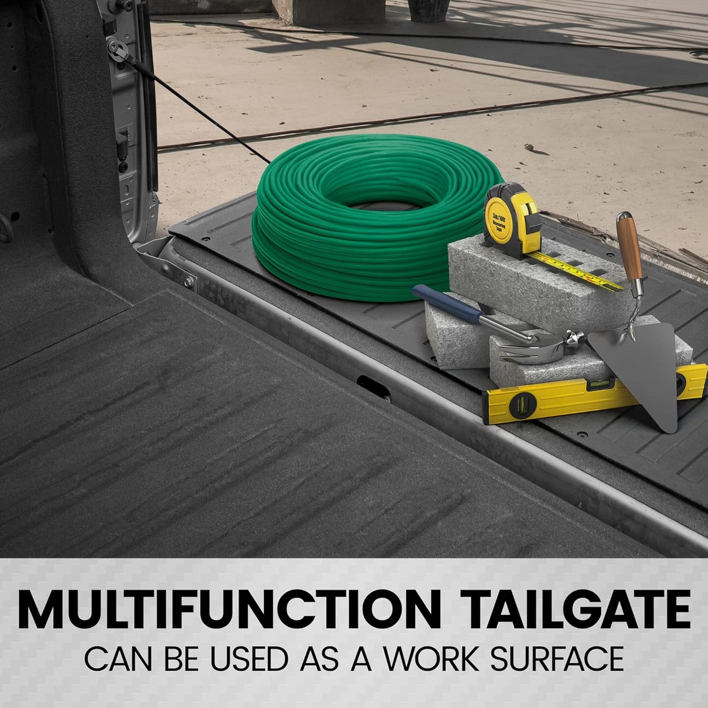 60"x19.5" Heavy-Duty Tailgate Mat - Extra Thick Rubber Cargo Liner, Trim-to-Fit for Pickup Trucks (Black)