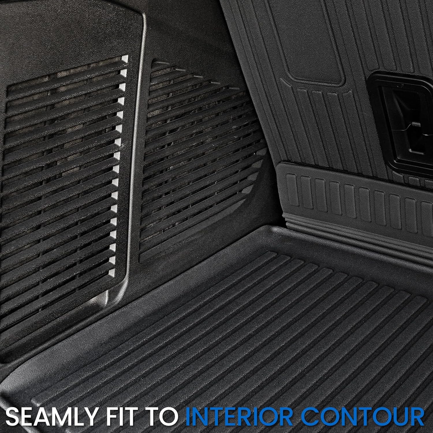 Cargo Mat Backrest Mats for 2021-2024 2025 Chevrolet Chevy Suburban/GMC Yukon XL SUV Car Mat Accessories, All Weather TPE Trunk Cargo Liner(Cargo Mat+3rd Row Backrest Mat)