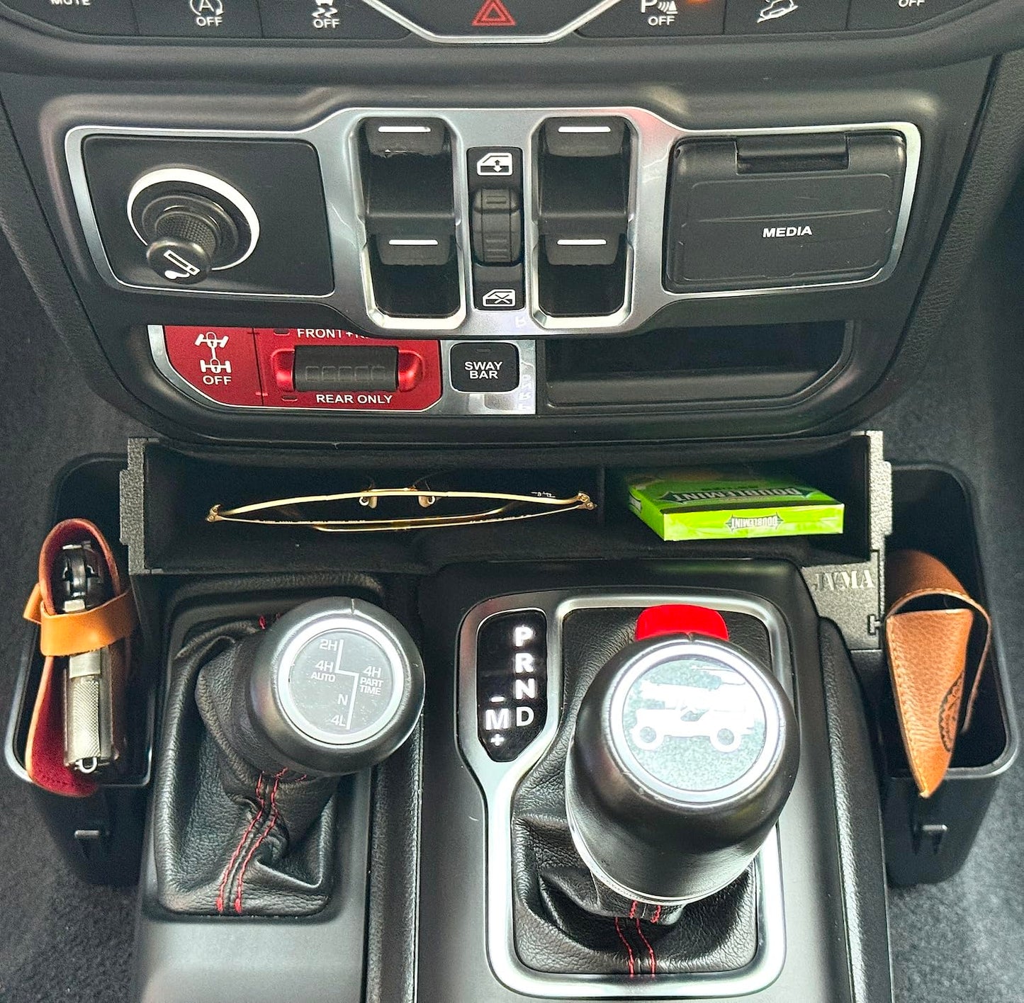 Center Console Gear Shift Organizer Tray for 2018-2026 Jeep Wrangler JL & Gladiator JT (Patent Design)