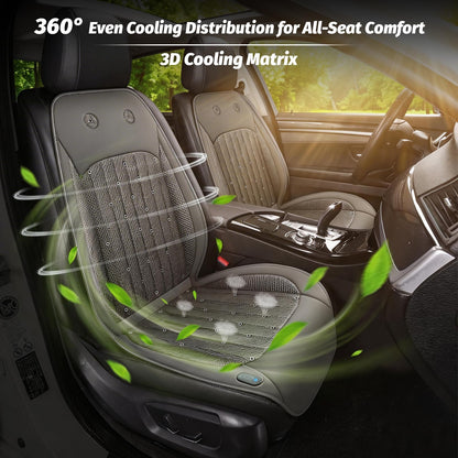 Ventilated Car Seat Cover with Dual Turbo Fans, 3-Speed Cooling Cushion