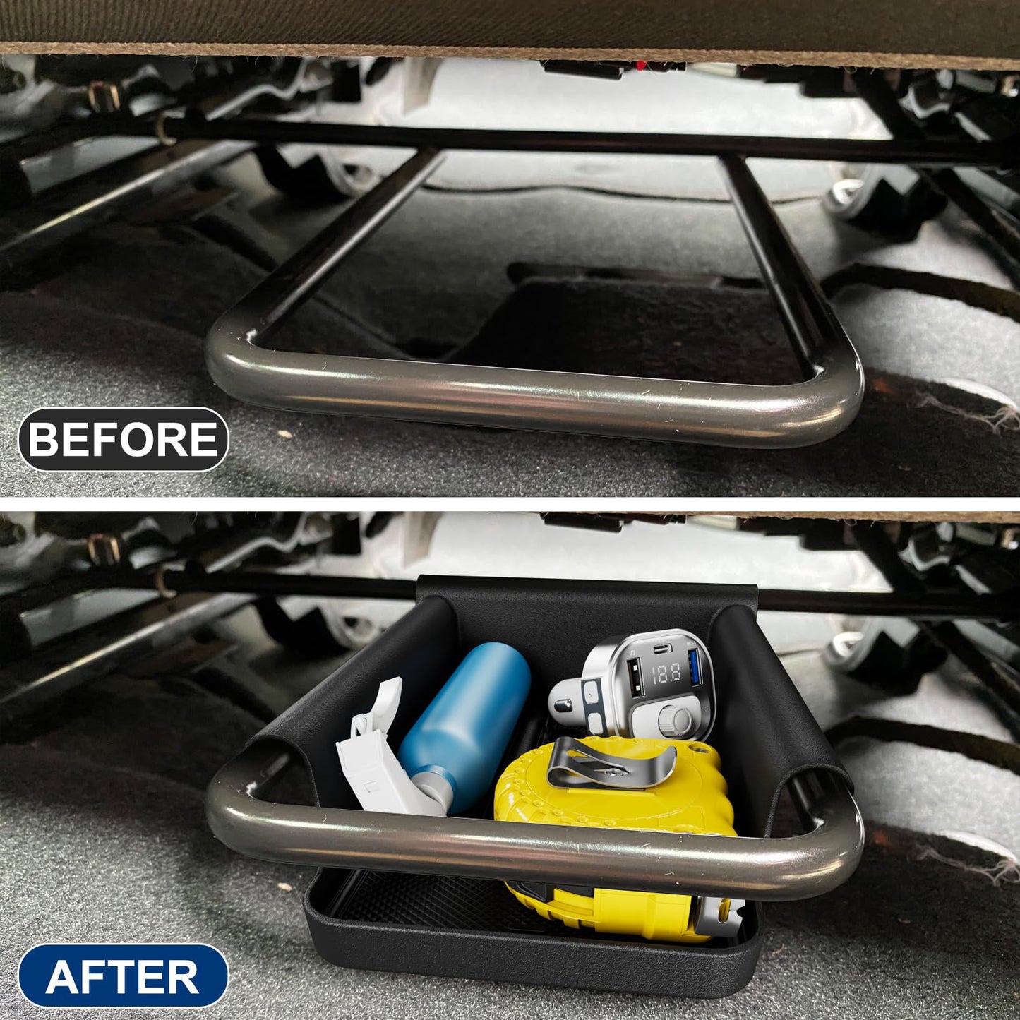 Front Under Seat Storage Organizer (2-PCS) for 2018-2026 Jeep Wrangler JL & Gladiator JT (Excludes Power Seats)