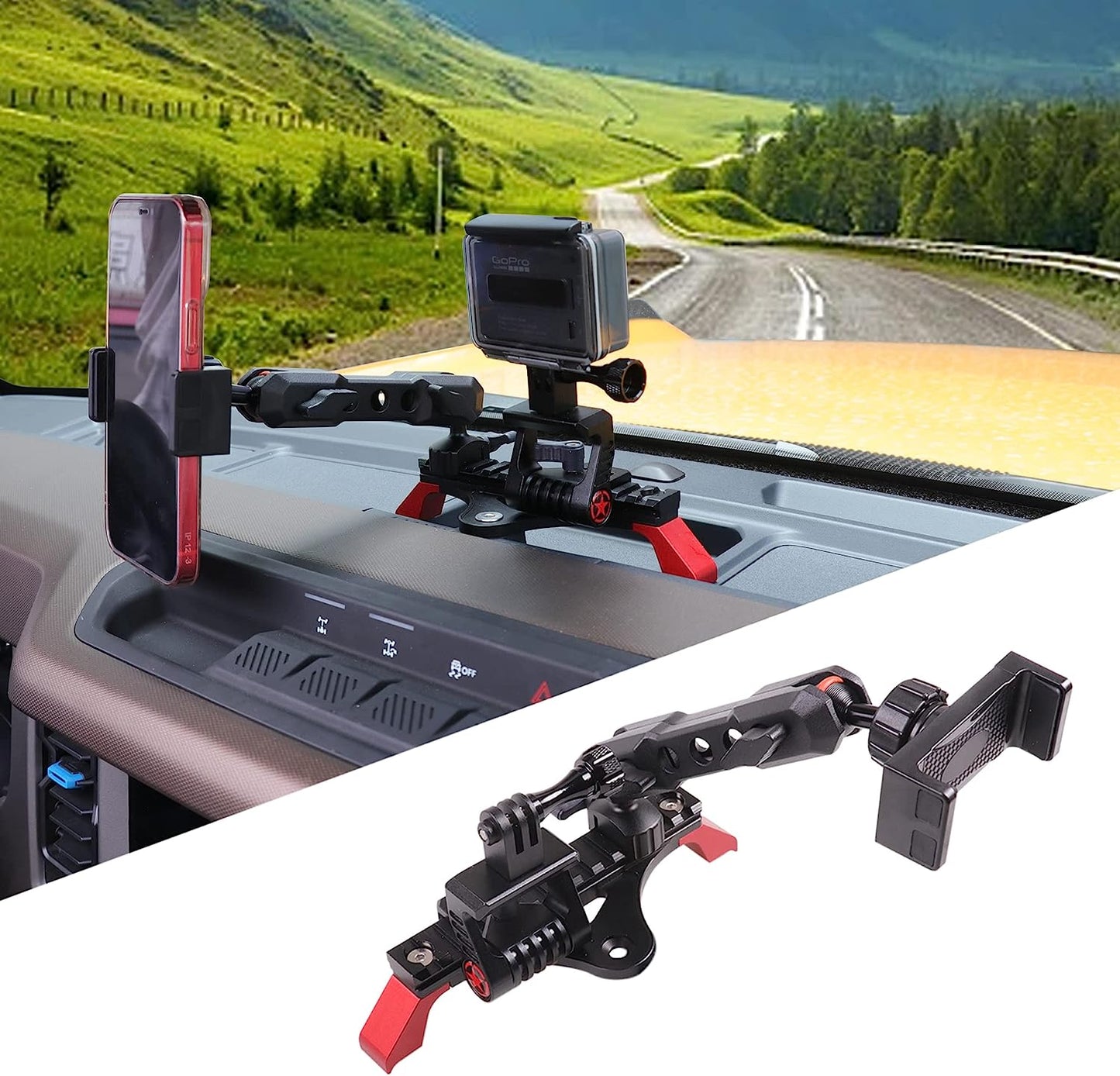 Bronco Phone Holder Mount with Picatinny Rail with Locking Action Camera