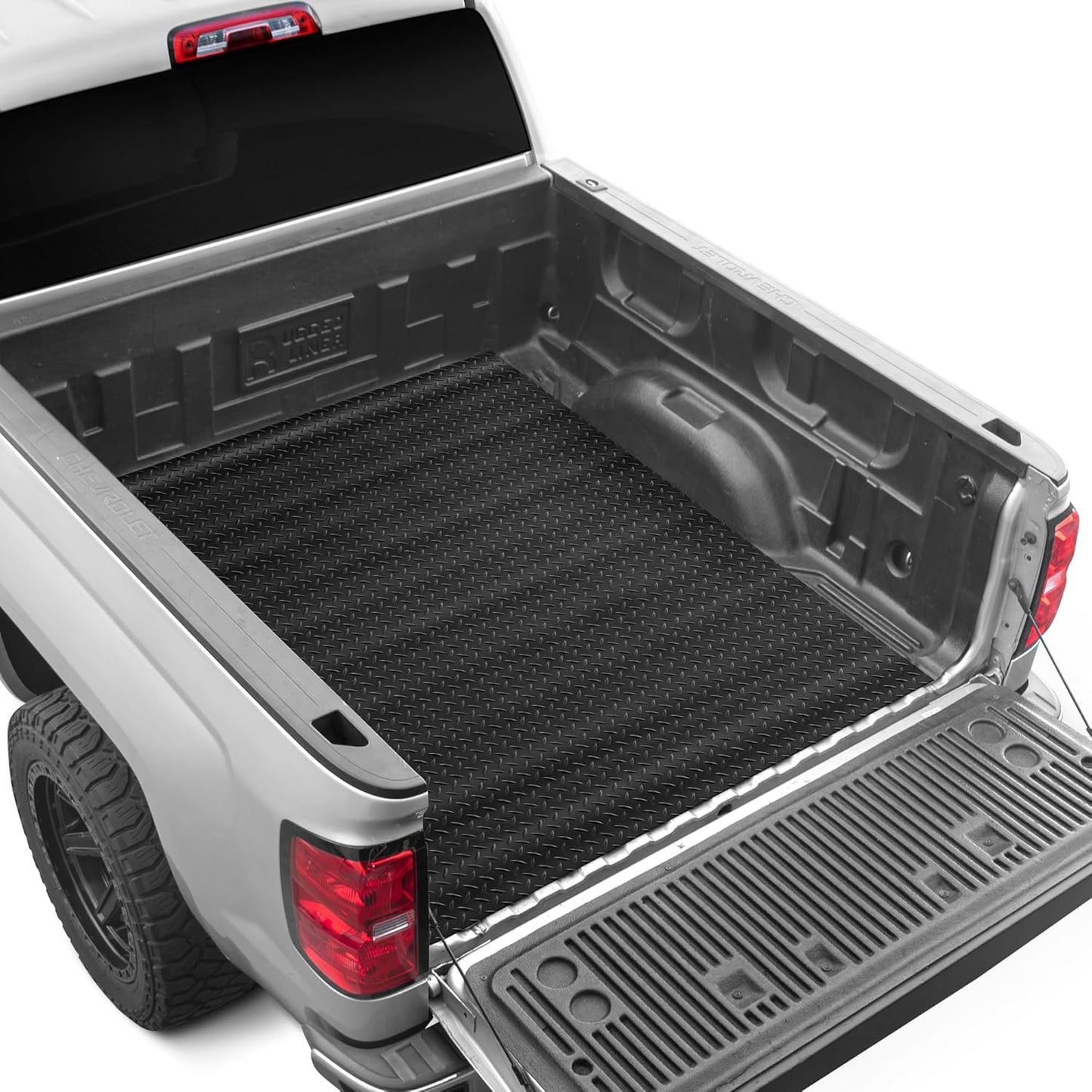 Universal 4'x6' Truck Bed Mat - All-Weather Heavy-Duty Rubber, Trim-to-Fit for Pickup/Van/SUV (Black)
