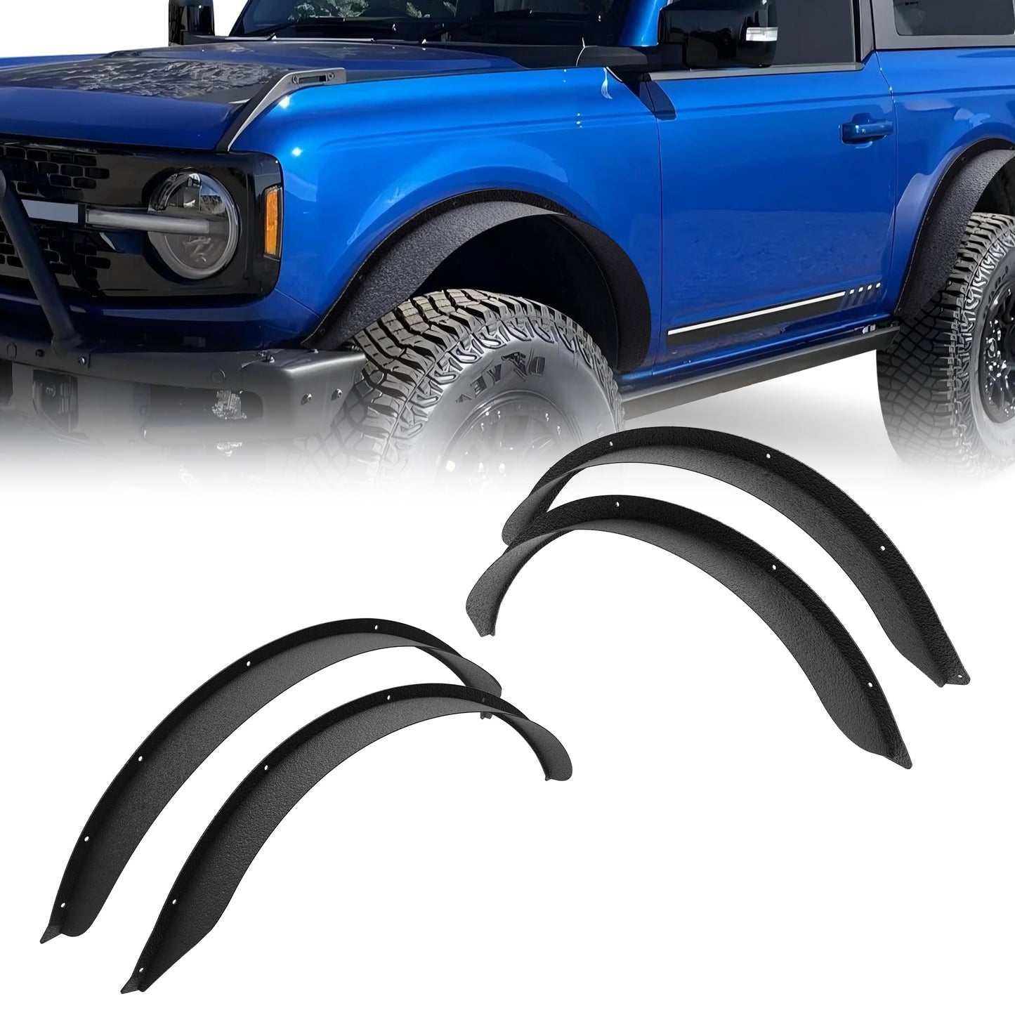 Heavy Duty Carbon Steel Fender Flares for Bronco 2-Door