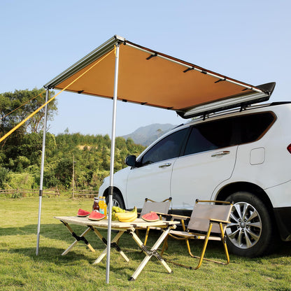 .6' x 6.6' Retractable Vehicle Awning - UV50+, PU3000mm Waterproof for SUV Camping