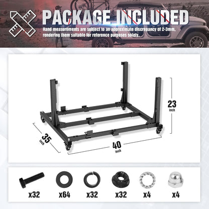 Door Storage Hanger Rack with Dust Cover for 1987-2026 Jeep Wrangler & Gladiator (Black)