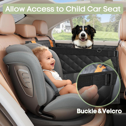 Hard-Bottom Dog Seat Extender w/3 Mesh Windows - Waterproof Strong Support for Car/Truck/SUV