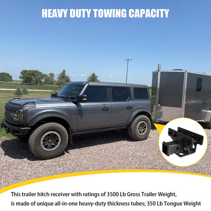 2-Inch Trailer Hitch Receiver Kit for 2021–2026 Ford Bronco 2-Door & 4-Door (Excludes Bronco Sport)