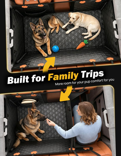 440 lb Hard-Bottom Dog Seat Extender - PU Leather w/Mesh Window for Sedan/SUV/Truck