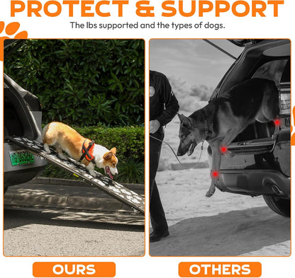 71"x17.2" Folding Dog Ramp - 250 lb Capacity, Non-Slip Wide Surface for SUV/Truck/Car/Bed