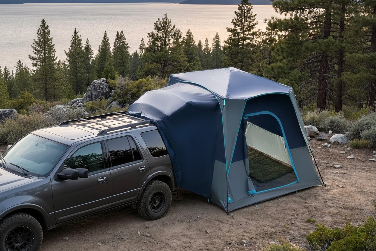 5-Person SUV Tent - Weather Resistant with Rainfly, 10'x8'x7.1' for Car/Van Camping