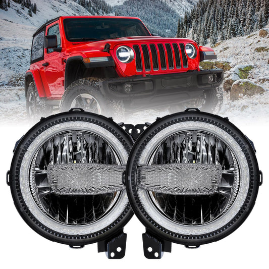 9-inch LED Headlights for Jeep JL/JT, DRL High/Low Beam