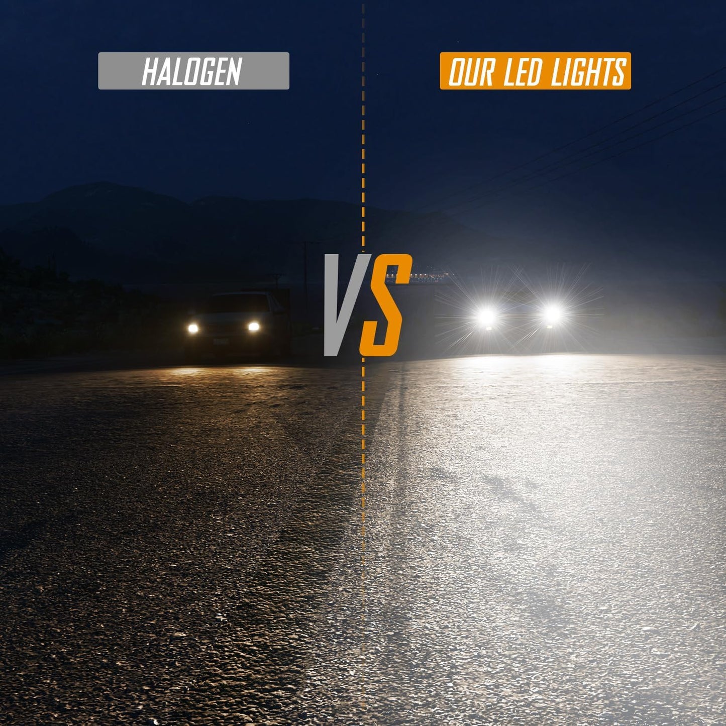 Fit For Ford F150 2004-2014 LED Bulbs Combo,9008 H13 High&Low Beam+9145 Fog Light Bulbs,6000K White,500% Brightness,9008 9145 Light Bulbs,Plug and Play,Pack of 4