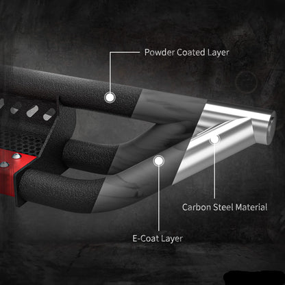 6" Running Boards for 2018-2026 Jeep Wrangler JL 4-Door - Black & Red