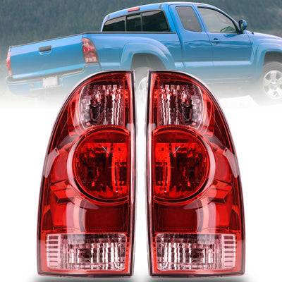 Tail Lights for 2005-2015 Toyota Tacoma, Red Lens, Halogen