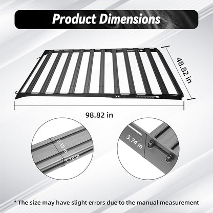 MusixiA Roof Rack Cross Bars Fit for 2021-2025 Ford Bronco 4 Doors Hardtop, Full-Length Cargo Basket Steel Luggage Carrier 10 Bars (Exclude Bronco Sport), Load 850 lbs