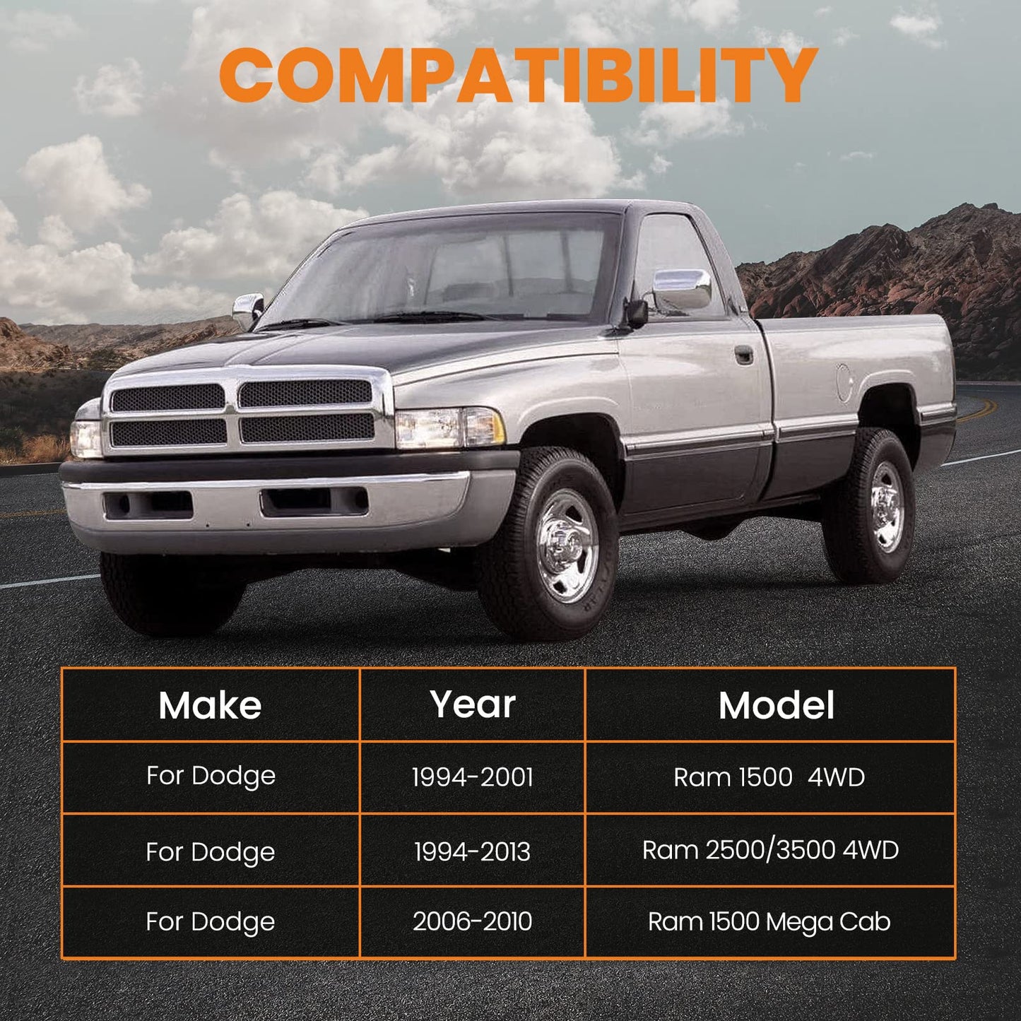 3.5" Front Leveling Kit for 1994-2013 Dodge Ram 1500/2500/3500 4WD - Coil Spacers