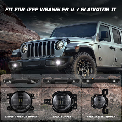 Jeep Gladiator/Wrangler JL LED Fog Lights Kit