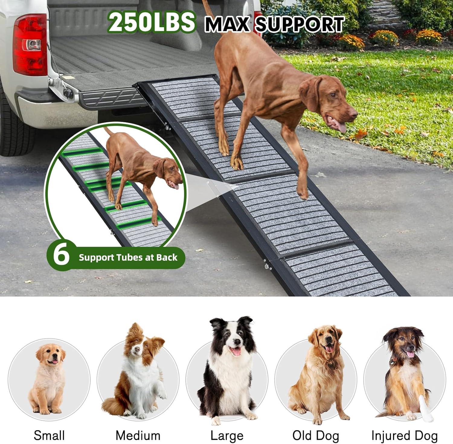 Longest 71" Large Dog Car Ramp for Dogs to Get Into a Car,SUV & Trucks - OHMU
