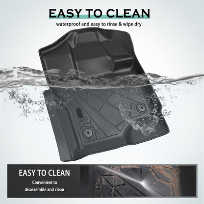 KARPAL Floor Mats Fit 2015-2024 2025 Ford F-150 SuperCrew (Includes 22-25 Lightning) Custom Fit TPE All Weather F150 Accessories 1st Floor Mats & 2-in-1 Rear Floor Mat