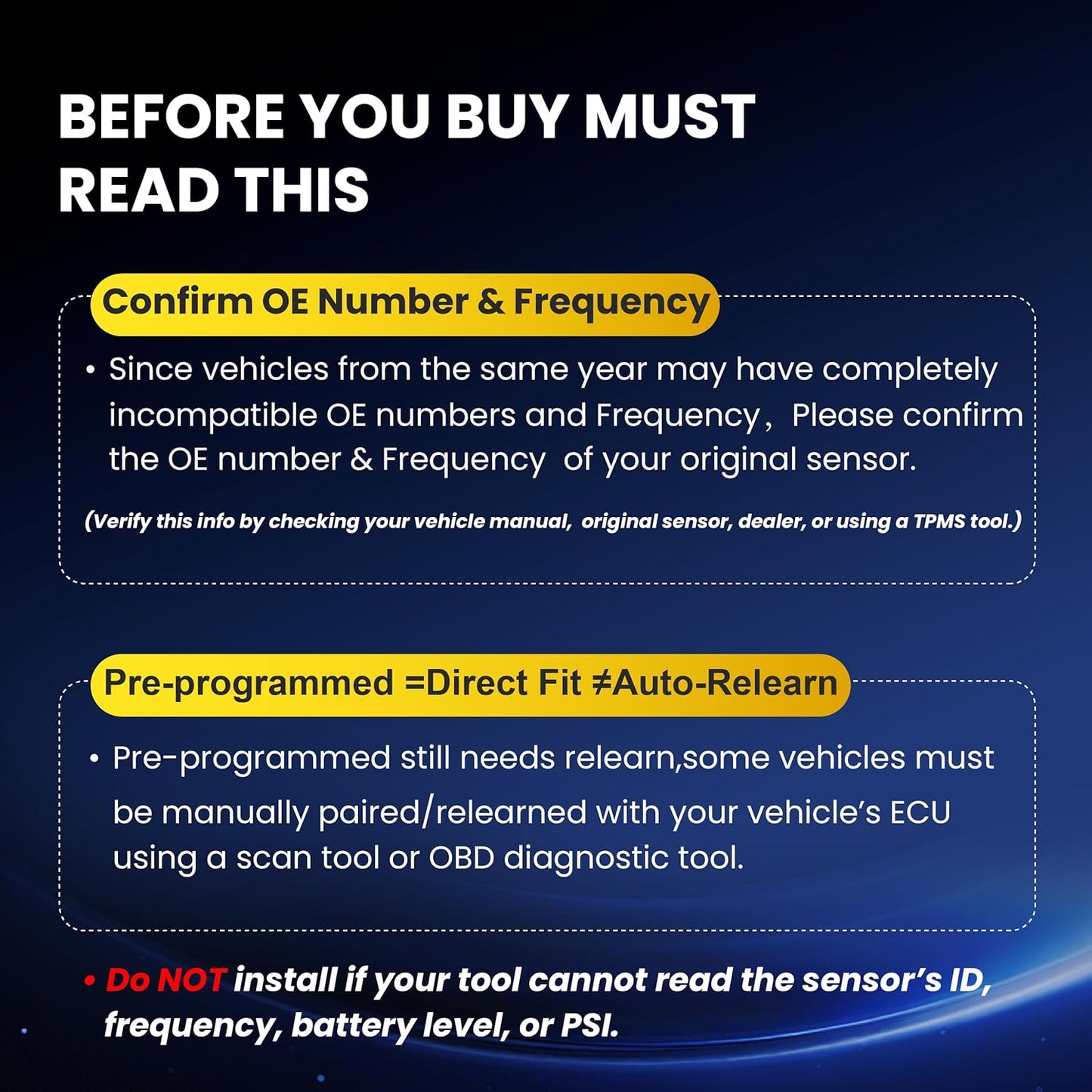 315Mhz Pre-Programmed TPMS,Compatible with:Ford F150,F-150 2015-2020/ Escape 2020-2024/ Fusion 2016-2021/ Mustang 2015-2023/ Ranger 2019-2021,Tire Pressure Monitoring Sensor OE# F2GZ1A189A(Set of 4)