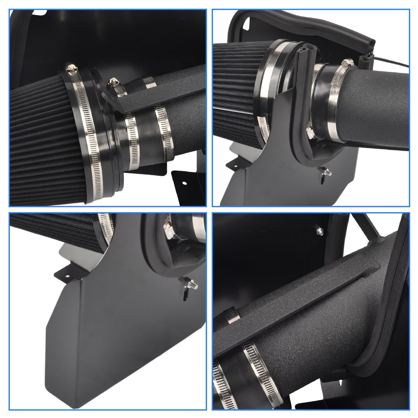 4" Cold Air Intake with Shield for 1999-2006 Chevy/GMC V8 4.8L-6.0L Silverado 1500/2500/3500 (Black)