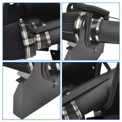 4" Cold Air Intake with Shield for 1999-2006 Chevy/GMC V8 4.8L-6.0L Silverado 1500/2500/3500 (Black)