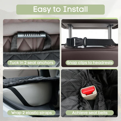 2-Pack Waterproof Dog Front Seat Covers - Full Protection w/Side Flaps, Universal for Car/Truck/SUV