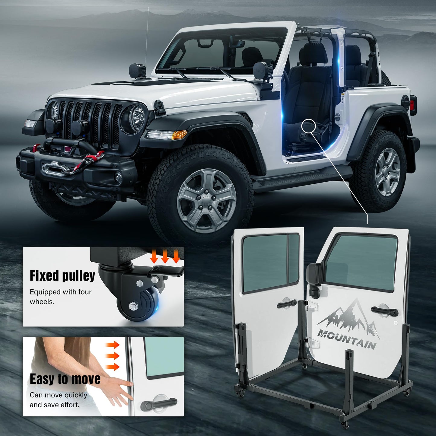 Door Storage Hanger Rack for Jeep Wrangler Gladiator