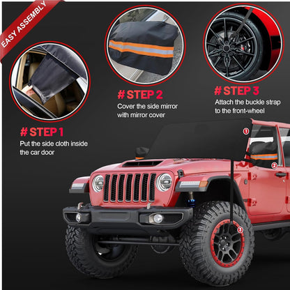 600D Windshield Snow & Ice Cover for Jeep Wrangler & Gladiator - Universal Fit