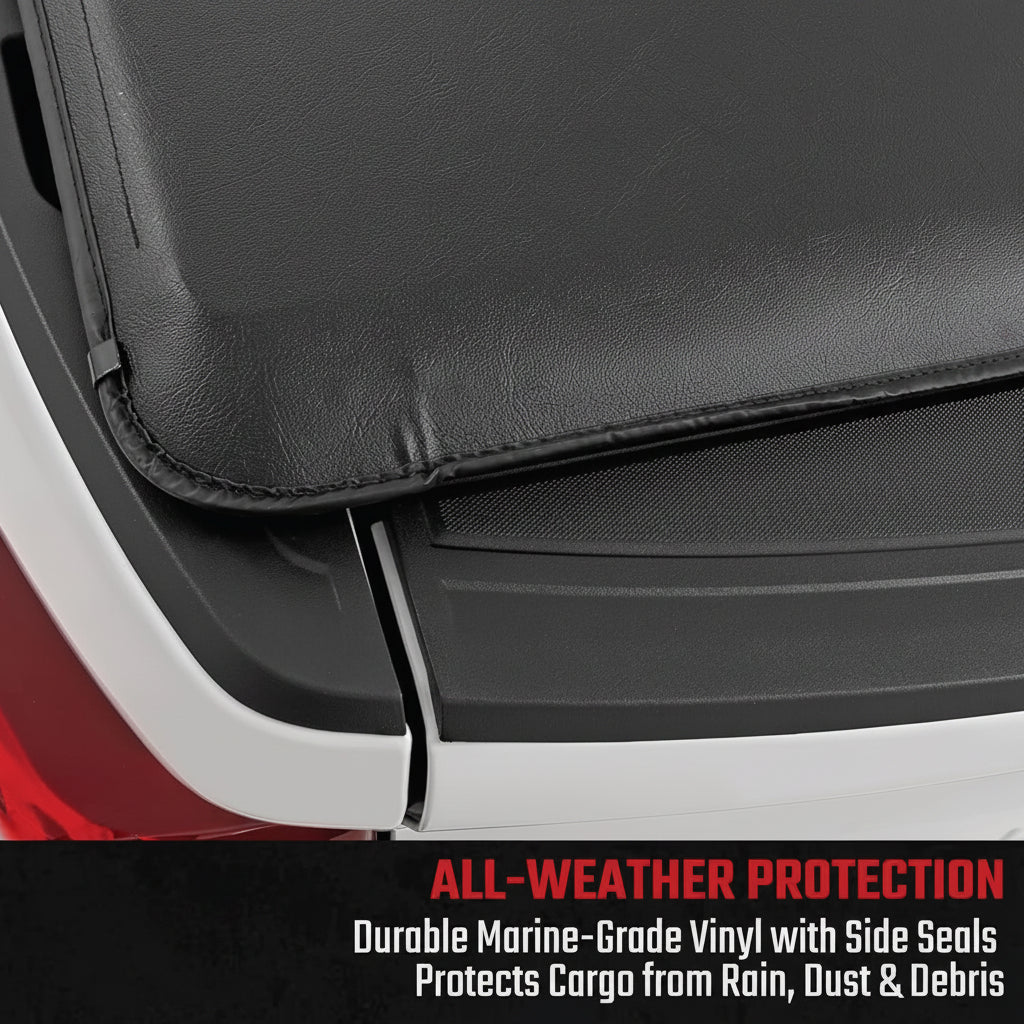 Soft Roll-Up Tonneau Cover for 2019-2026 Chevy/GMC 1500 - No-Drill, Marine-Grade Vinyl, Fits 5'10" Bed