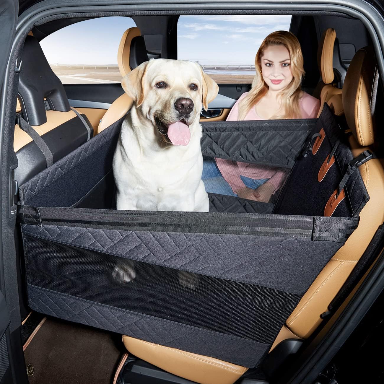 Dog Car Seat for Medium Dogs for Car SUV Truck (Black-L) - OHMU