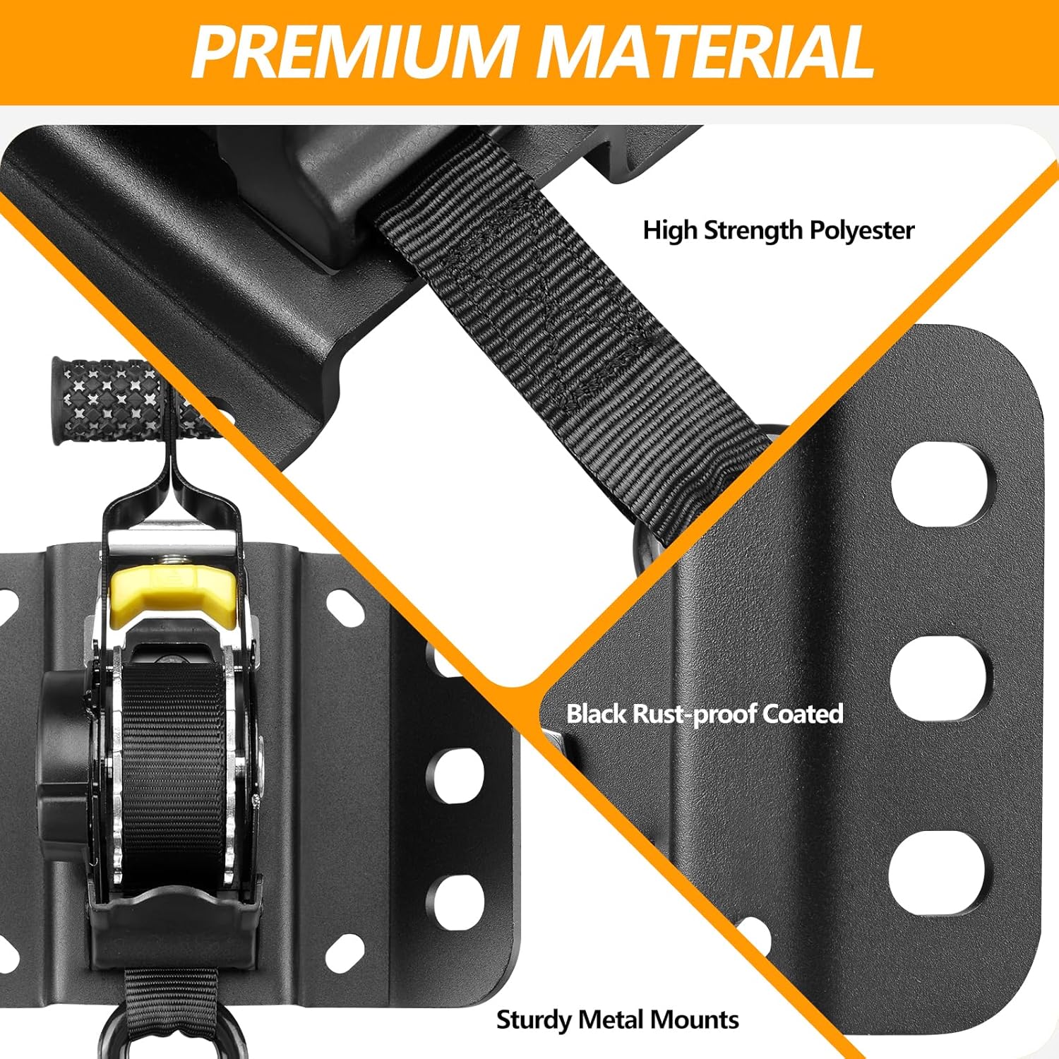 2PCS Retractable Tie Down Straps for 2015-2025 Ford F150, Retractable Ratchet Straps 10 Ft Self Retracting Tie Down with Boxlink Plates Mounted Brackets Bed Mount Heavy Duty Bolt on