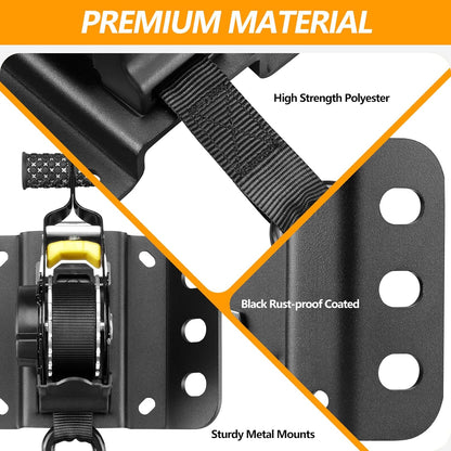 2PCS Retractable Tie Down Straps for 2015-2025 Ford F150, Retractable Ratchet Straps 10 Ft Self Retracting Tie Down with Boxlink Plates Mounted Brackets Bed Mount Heavy Duty Bolt on