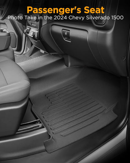 TPE All-Weather Floor Mats for 2019-2026 Chevy/GMC Crew Cab w/40-20-40 Bench Seat