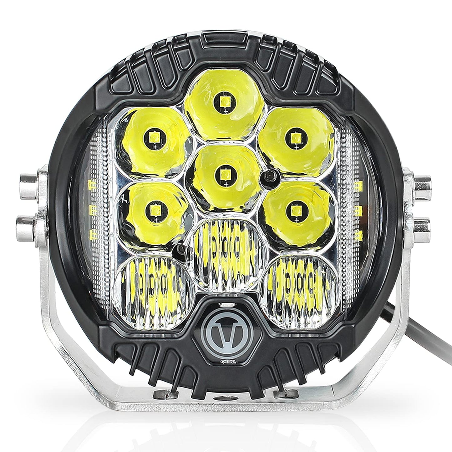 5" 50W Round LED Driving Light - 5000LM Spot/Flood Combo, IP67 Waterproof (1-Pack)