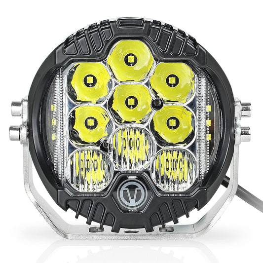 5" 50W Round LED Driving Light - 5000LM Spot/Flood Combo, IP67 Waterproof (1-Pack)