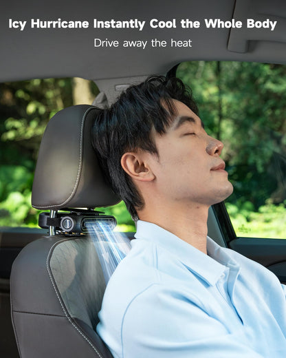 Car Headrest Cooling Fan, USB, 3 Speeds, for Most Vehicles
