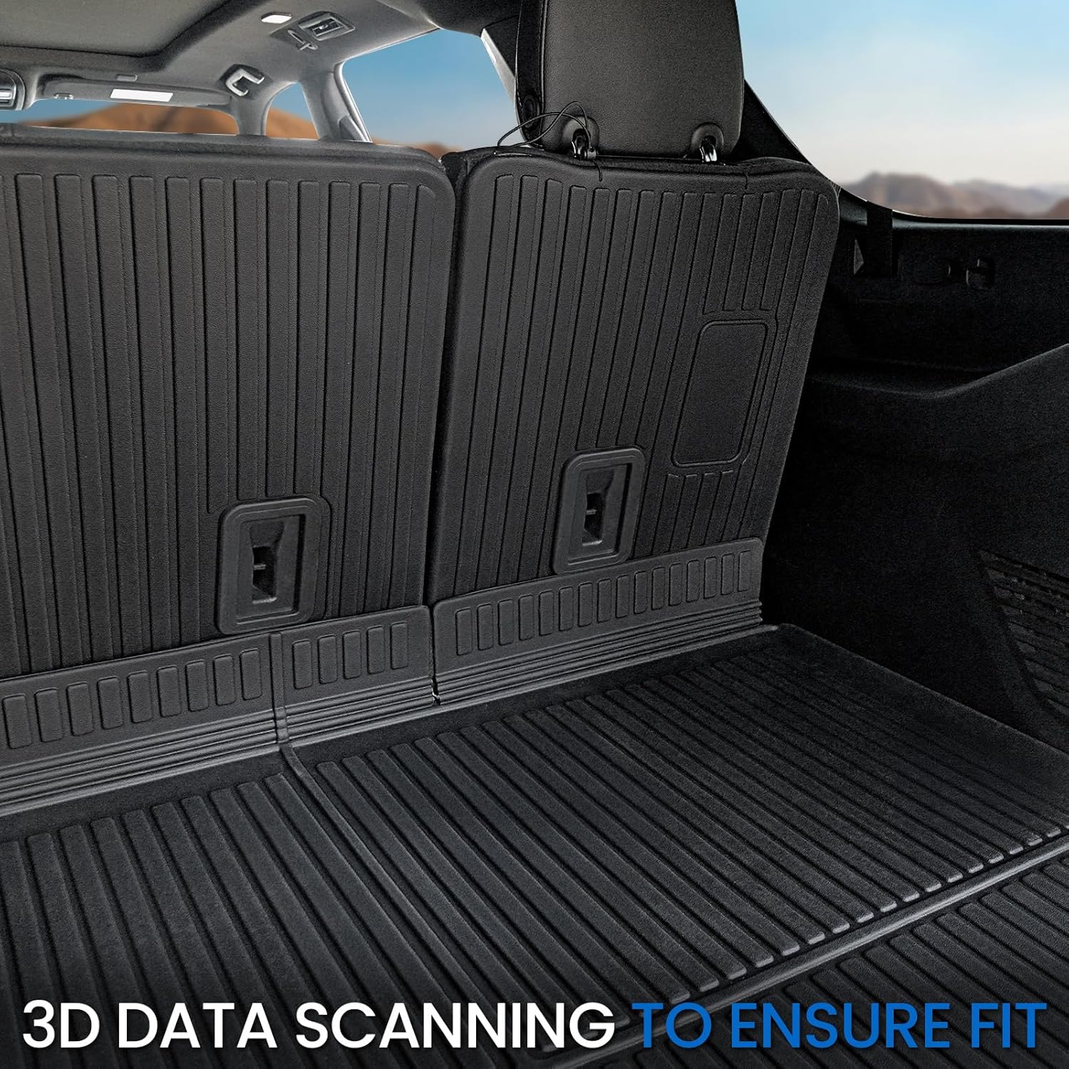 Cargo Mat Backrest Mats for 2021-2024 2025 Chevrolet Chevy Suburban/GMC Yukon XL SUV Car Mat Accessories, All Weather TPE Trunk Cargo Liner(Cargo Mat+3rd Row Backrest Mat)