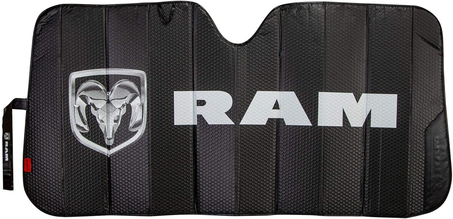 RAM Logo Matte Black Accordion Windshield Sunshade - 003860R01