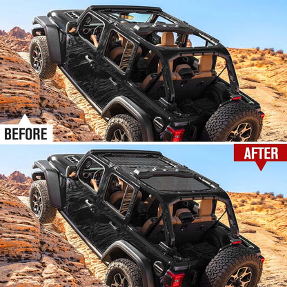 2-Piece Mesh Sun Shade for 2018-2024 Jeep Wrangler JL Unlimited (Front & Rear)