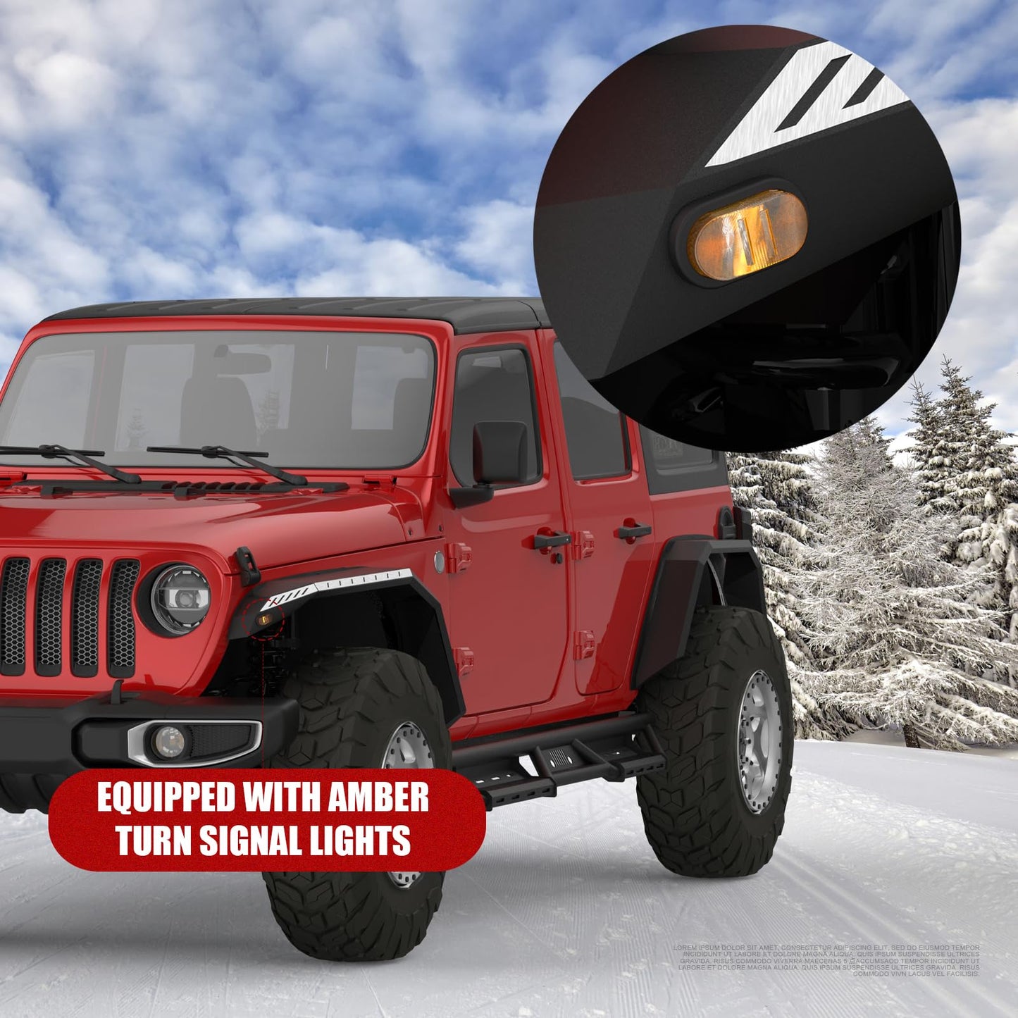 Jeep Wrangler JL Flat Fenders with LED Turn Signals (2/4 Doors)