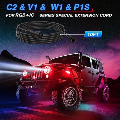 6.56FT 3-Pin Extension Cable for V1/W1/C2 RGB+IC Lights & P1s Switch