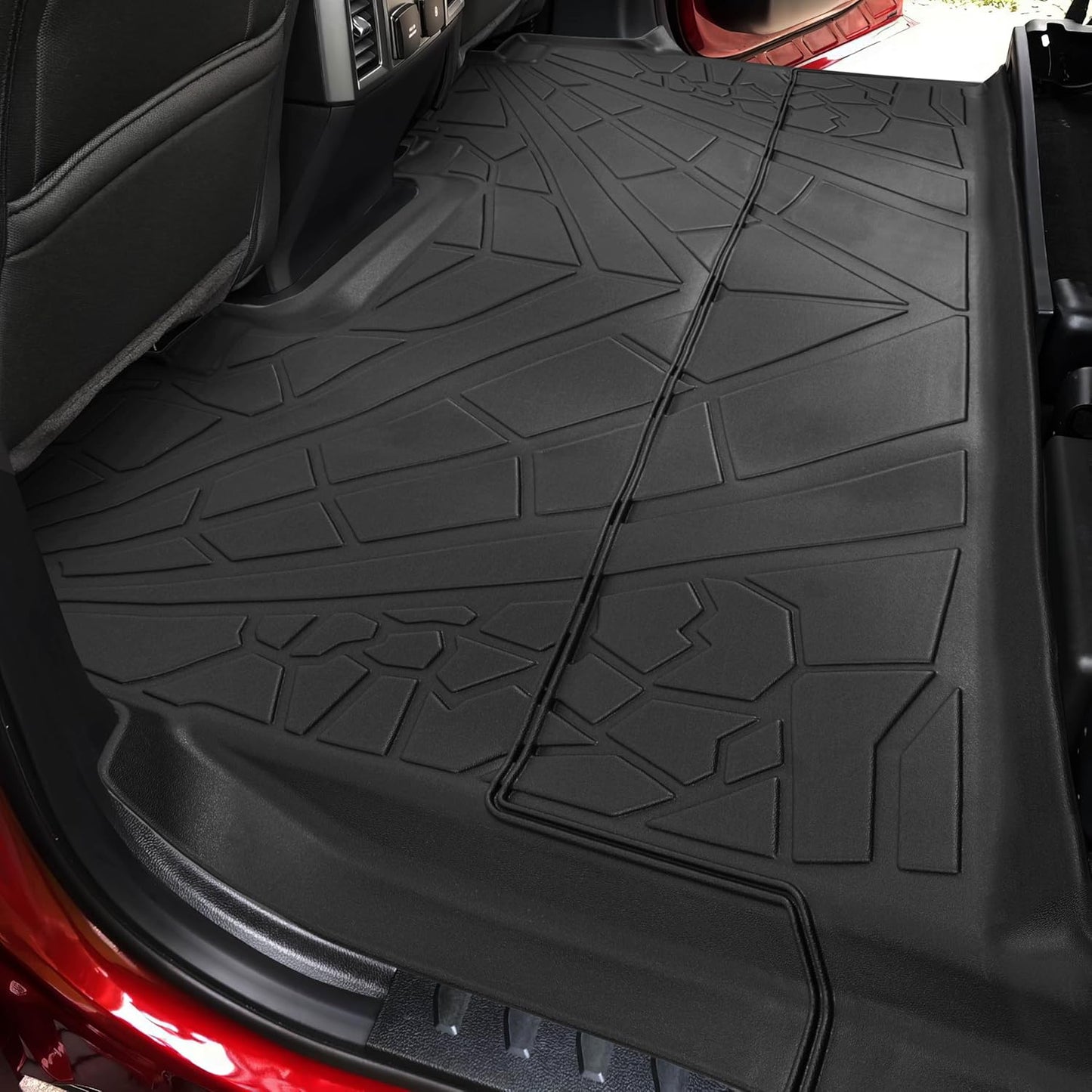 KARPAL Floor Mats Fit 2015-2024 2025 Ford F-150 SuperCrew (Includes 22-25 Lightning) Custom Fit TPE All Weather F150 Accessories 1st Floor Mats & 2-in-1 Rear Floor Mat