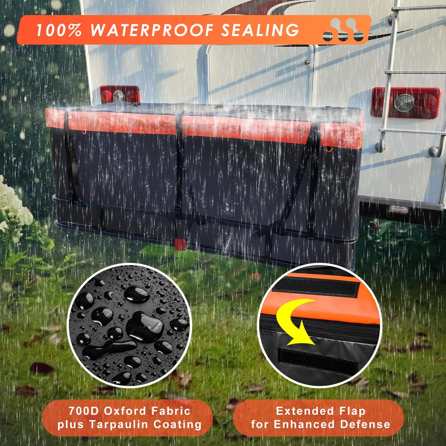 500 lb Hitch Cargo Carrier with Waterproof Bag - 53"x19" Basket, Fits 2" Receiver