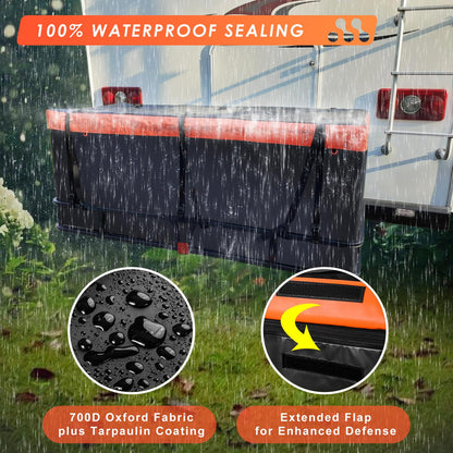 500 lb Hitch Cargo Carrier with Waterproof Bag - 53"x19" Basket, Fits 2" Receiver
