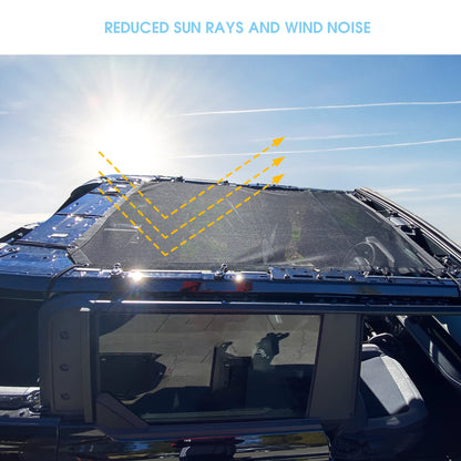Full Mesh Bikini Sun Shade for 2021-2026 Ford Bronco 4-Door - UV & Wind Protection (Black)