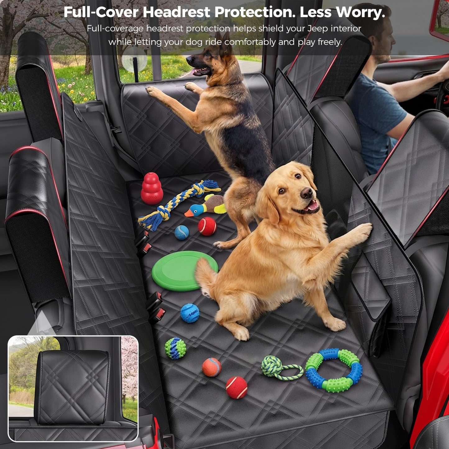Jeep Wrangler/Gladiator Dog Car Seat Extender Hammock, Waterproof