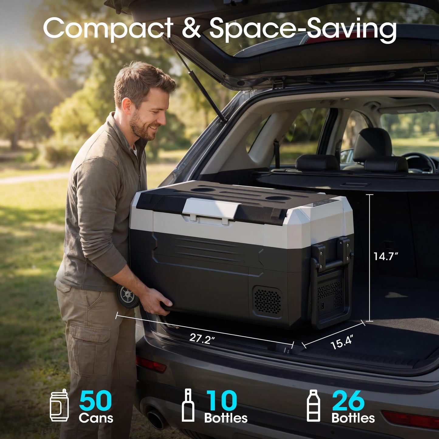 12V Refrigerator (37QT) - APP Control, -4℉~68℉, Portable for Car/Camping/Boat